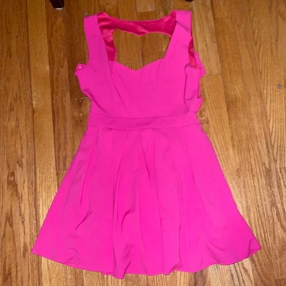 hot pink dress with bow Cute Hot Pink Bow Front Short Homecoming Dress main image 1
